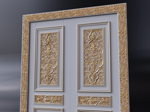 Oriental carved door 3D मॉडल