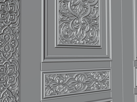 Oriental carved door 3D मॉडल