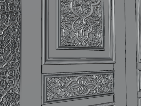 Oriental carved door 3D मॉडल
