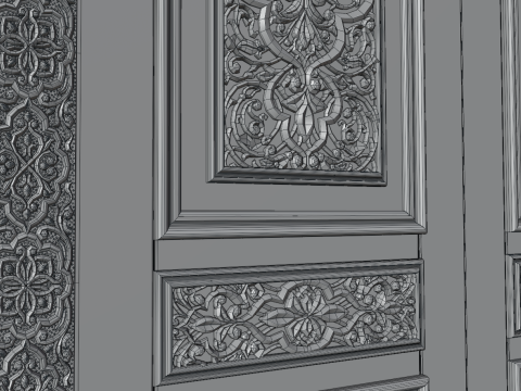 Oriental carved door 3D मॉडल