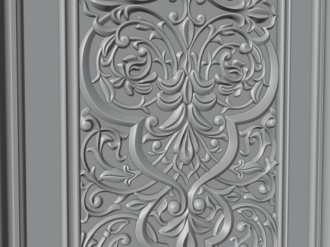 Oriental carved door 3D मॉडल