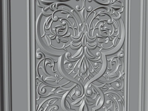 Oriental carved door 3D Model