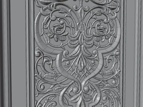 Oriental carved door 3D मॉडल