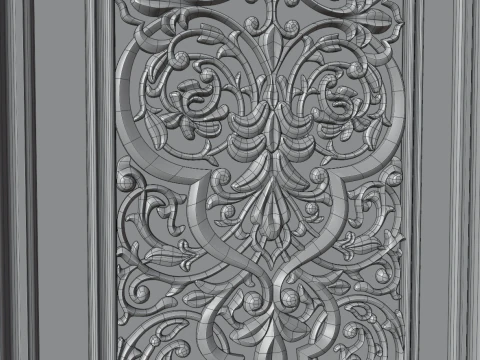 Oriental carved door 3D Model