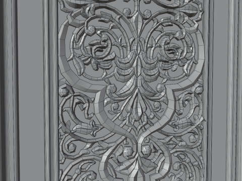 Oriental carved door 3D मॉडल