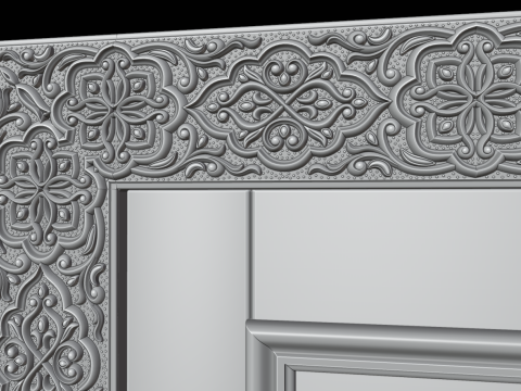 Oriental carved door 3D मॉडल