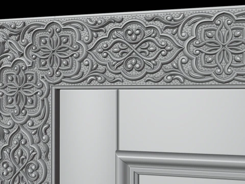 Oriental carved door 3D Model