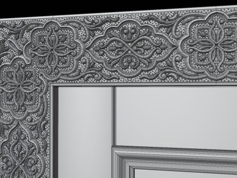 Oriental carved door 3D मॉडल