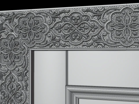 Oriental carved door 3D Model