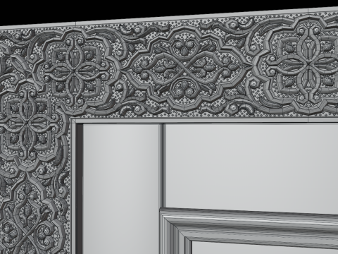 Oriental carved door 3D मॉडल