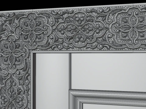 Oriental carved door 3D Model