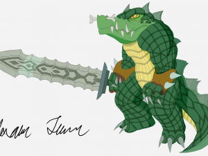 gator-man - crocodile-man monster 3D-printmodel