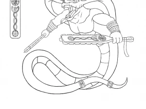 yuan-ti - snake-man warrior pose 2 3D Print Model