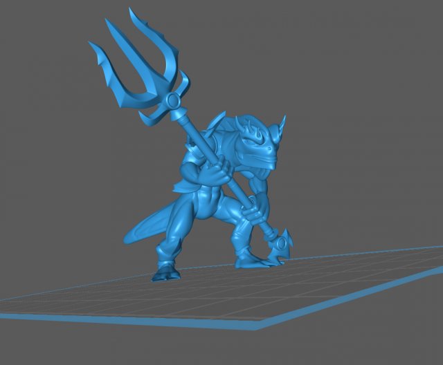 kuo-toa - deep one - fish-man warrior pose 1 3D Print Model .c4d .max .obj .3ds .fbx .stl .blend 