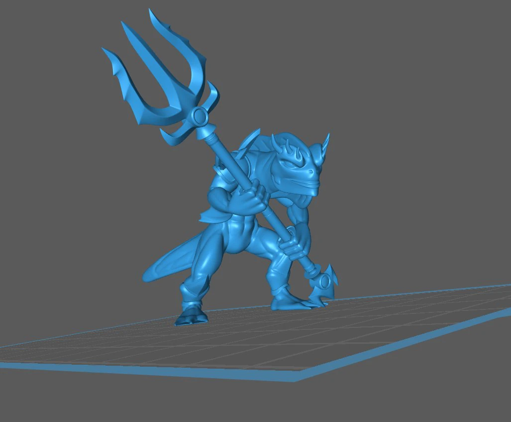 kuo-toa - deep one - fish-man warrior pose 1 3D Print Model .c4d .max .obj .3ds .fbx .stl .blend 