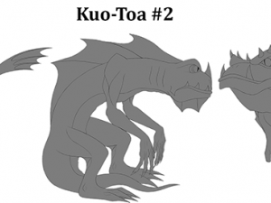 kuo-toa - deep one - fish-man warrior pose 1 3D Print Model