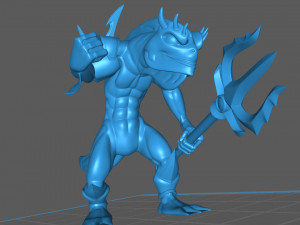 kuo-toa - deep one - fish-man warrior pose 2 3D Print Model