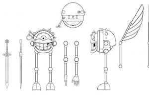 modron - monodrone - geometric warrior 3D Print Model