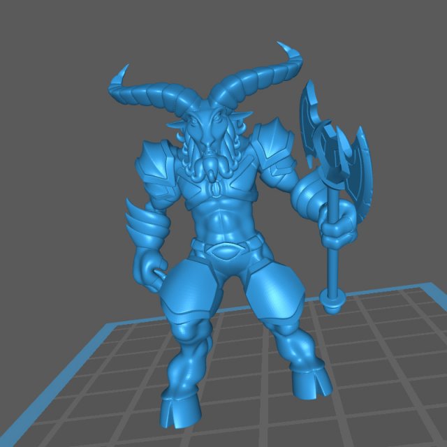 beastman - goat-man - warrior of chaos 3D Baskı Modeli .c4d .max .obj .3ds .fbx .stl .blend 