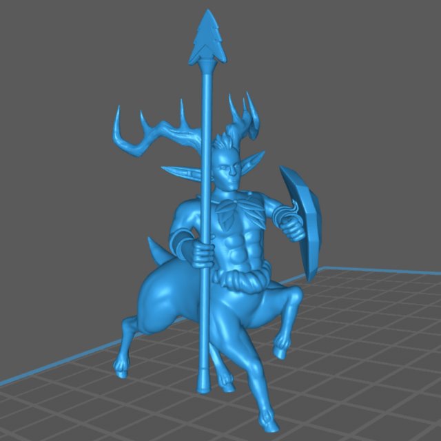 wood-elf centaur 3D 打印模型 .c4d .max .obj .3ds .fbx .stl .blend 