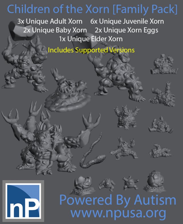 xorn family - children of the xorn Modelo de Impressão 3D .c4d .max .obj .3ds .fbx .stl .blend 