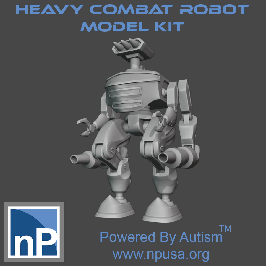 Heavy Combat Robot 3D Print Model .c4d .max .obj .3ds .fbx .stl .blend 