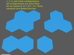 BattleTech Hex-Basen 3D Druckmodell