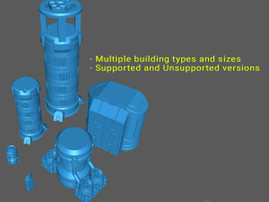 Battletech Buildings - set 1 Model do druku 3D