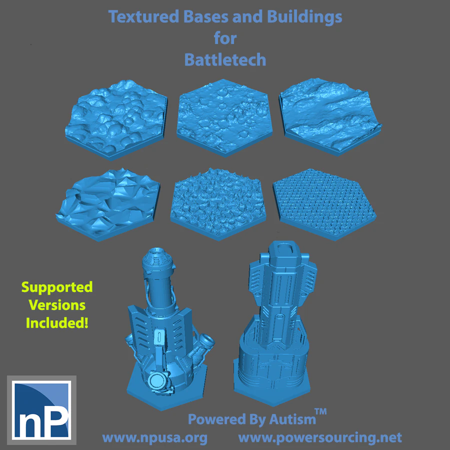 Battletech Buildings and Bases - pack 2 3D Print Model .c4d .max .obj .3ds .fbx .stl .blend 