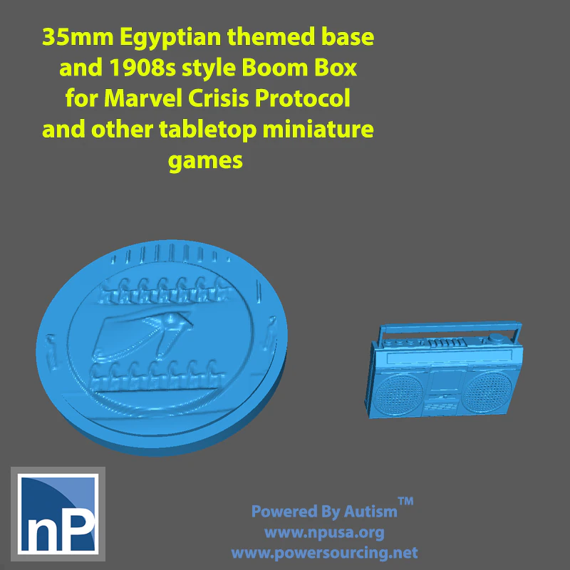 Marvel Crisis Protocol Base and Boom Box 3D Print Model .c4d .max .obj .3ds .fbx .stl .blend 