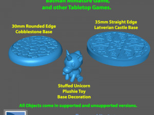 MARVEL CRISIS PROTOCOL - BATMAN MINIATURE GAME BASES AND STUFFED UNICORN TOY Modelo de Impressão 3D