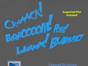 Comic Book - Super Hero Action Words pack 1 3D Print Model