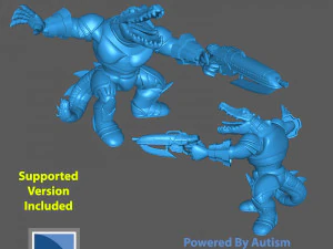 SciFi Gator-Man Hybrid 01 3D Print Model