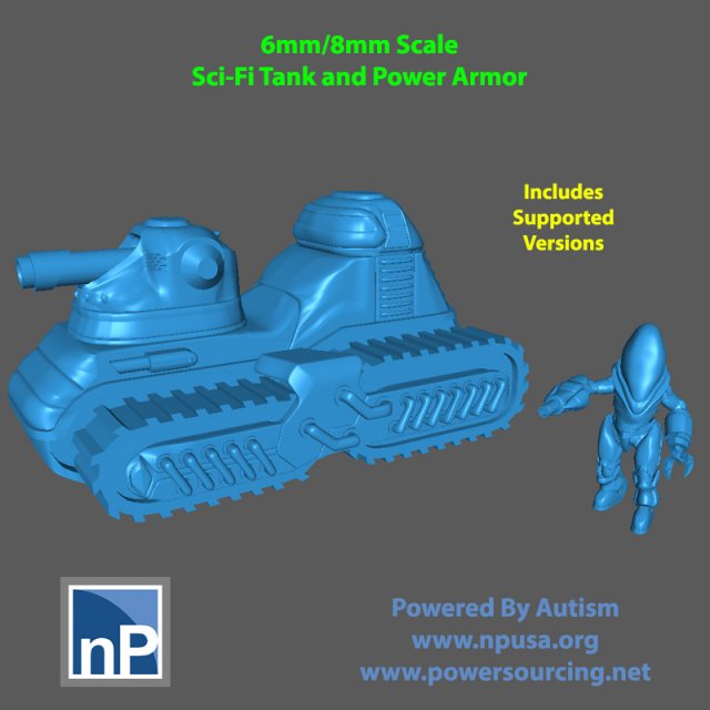 Battletech Tank and Power Armor Suit 6mm-8mm Modello di stampa 3D .c4d .max .obj .3ds .fbx .stl .blend 