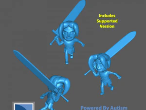 Fantasy Chibi Warrior 3D Print Model