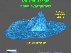 1-600 스케일 트로피컬 아일랜드 01 3D 프린트 모델