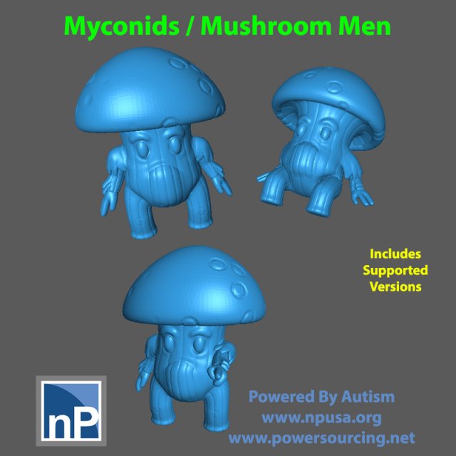 Myconids - Mushroom Men 3D प्रिंट मॉडल .c4d .max .obj .3ds .fbx .stl .blend 