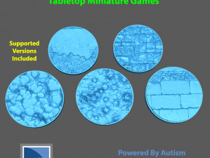 27mm Round Bases for Tabletop Miniature Games - pack 1 3D Print Model