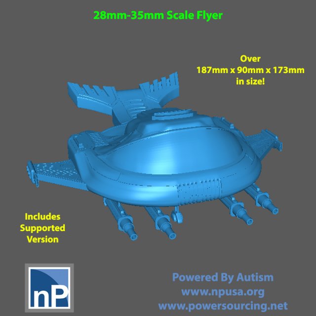 28mm-35mm Sci-Fi Flyer Modelo de impresión 3D .c4d .max .obj .3ds .fbx .stl .blend 