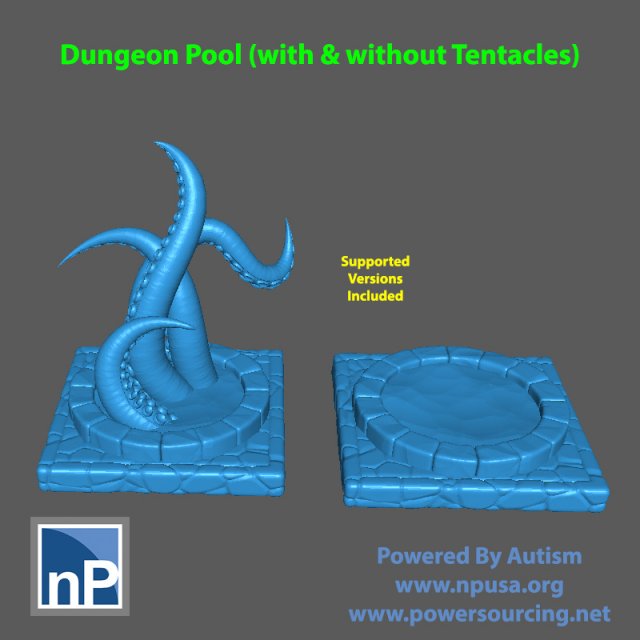 Dungeon Pool Tentacles 3D प्रिंट मॉडल .c4d .max .obj .3ds .fbx .stl .blend 