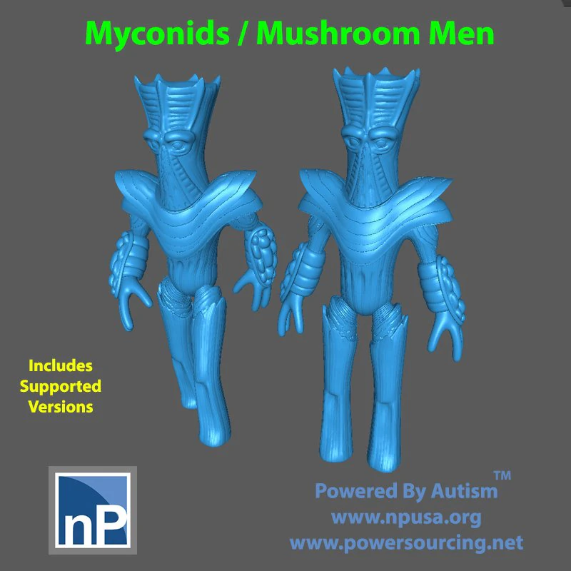 Fungus - Mushroom Men 02 3D Print Model .c4d .max .obj .3ds .fbx .stl .blend 