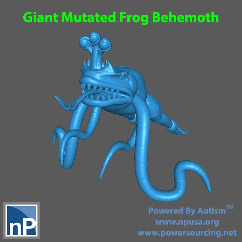 Giant Mutated Frog Behemoth 3D Print Model .c4d .max .obj .3ds .fbx .stl .blend