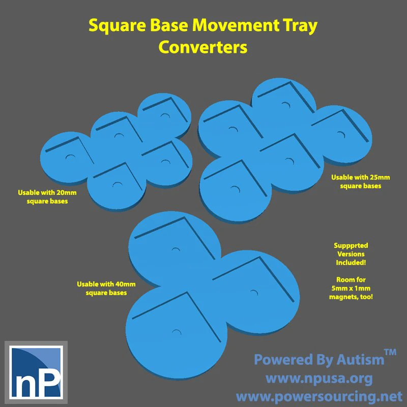 Square Base Movement Tray Converter 3D Print Model .c4d .max .obj .3ds .fbx .stl .blend 