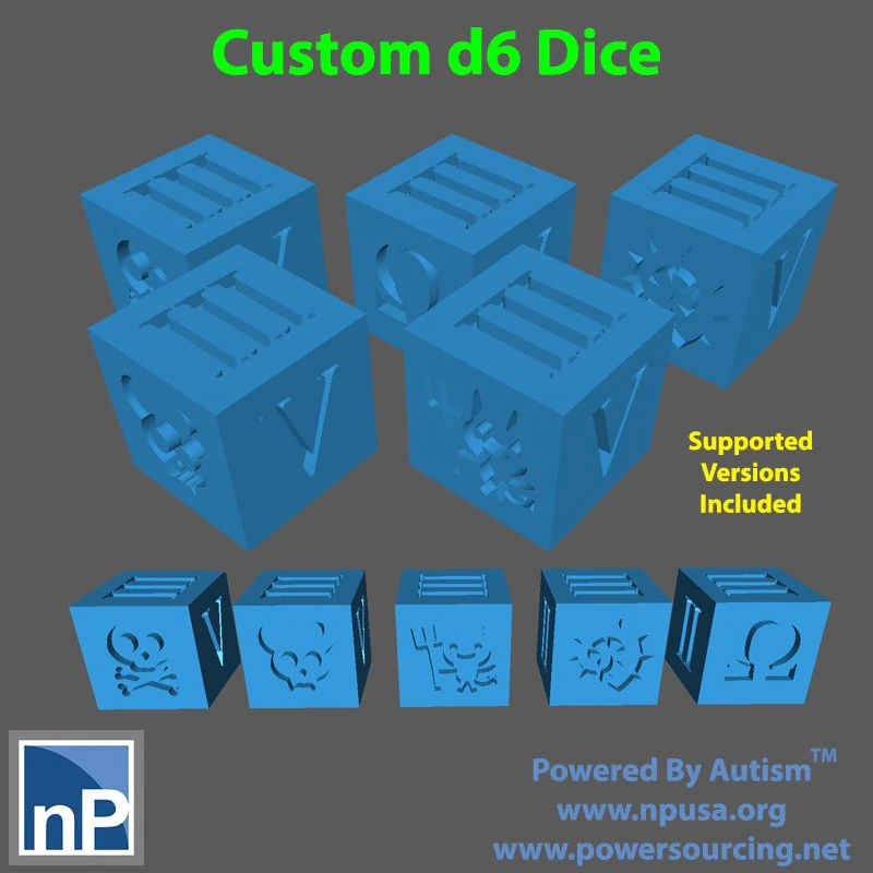 D6 Dice Variants pack 1 3D Print Model .c4d .max .obj .3ds .fbx .stl .blend 