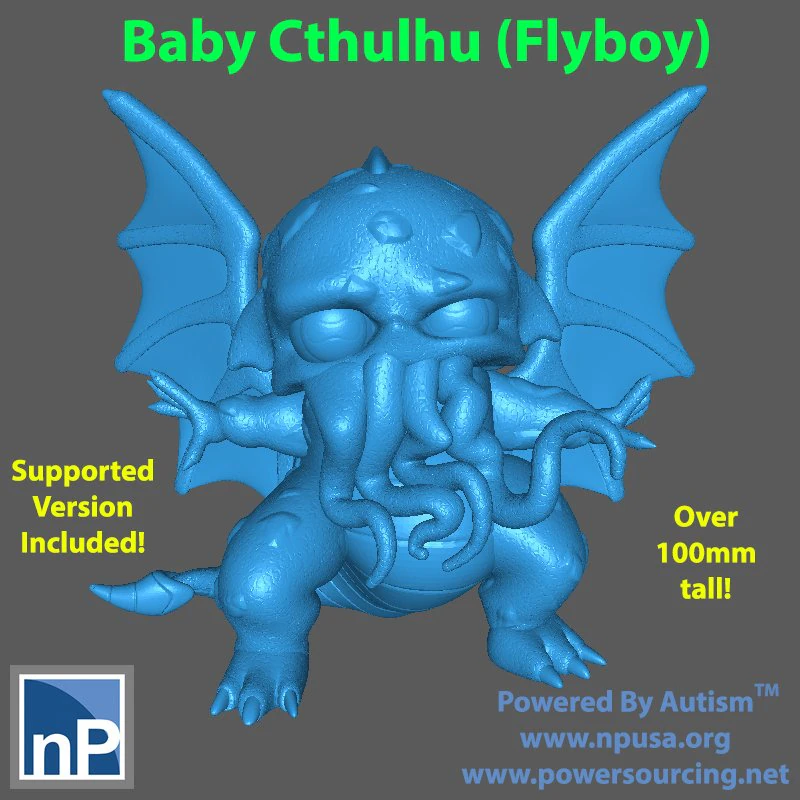 Baby Cthulhu version 2 3D Print Model .c4d .max .obj .3ds .fbx .stl .blend 