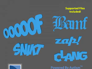 Comic Book - Super Hero Action Words pack 2 3D प्रिंट मॉडल