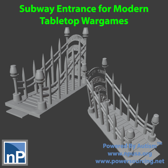 Subway Entrance for Modern Wargames 3D Print Model .c4d .max .obj .3ds .fbx .stl .blend 