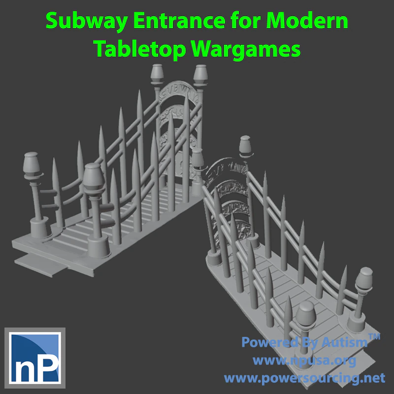 Subway Entrance for Modern Wargames 3D Print Model .c4d .max .obj .3ds .fbx .stl .blend 