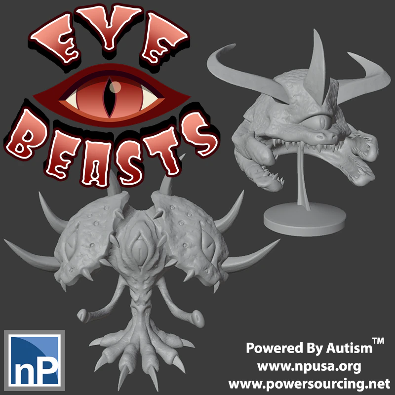 Giant Flying Eye Beasts 3D Print Model .c4d .max .obj .3ds .fbx .stl .blend 