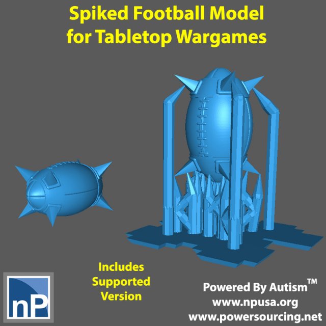 Modern Marvels - Spiked Football Model Cetak 3D .c4d .max .obj .3ds .fbx .stl .blend